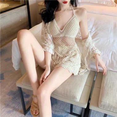Áo bikini lưới che bụng đi biển, đồ bơi thời trang tôn dáng - Giá 51.839 VND