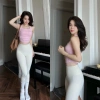 Áo Bra Thể Thao Gym Yoga Pilates Thun Yếm Xếp Nếp Eo Hở Lưng LuLu Mềm Mát 280k 4