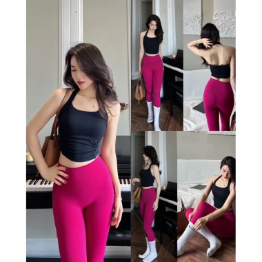 Áo Bra Thể Thao Gym Yoga Pilates Thun Yếm Xếp Nếp Eo Hở Lưng LuLu Mềm Mát 280k 5
