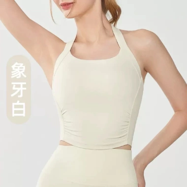Áo Bra Thể Thao Gym Yoga Pilates Thun Yếm Xếp Nếp Eo Hở Lưng LuLu Mềm Mát 280k 9