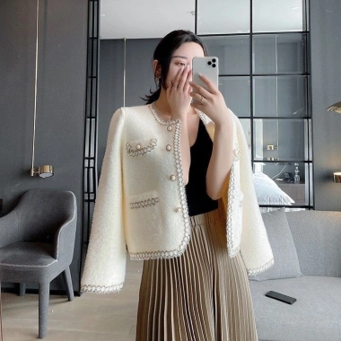 Áo cardigan dạ lông thỏ viền ngọc tiểu thư - Hottrend trẻ trung, chỉ 189k 4