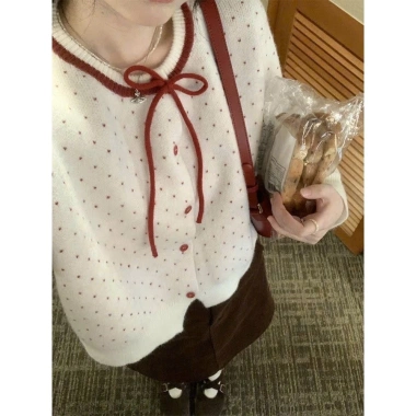 Áo cardigan len chấm bi nơ tiểu thư DABA SP386 - Giao trước Tết, chỉ 18.9k 7