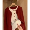 Áo cardigan len hai lớp nữ thu đông, khoá nơ cao cấp, giảm giá 49.500đ QC TD123 5