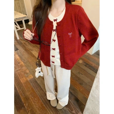 Áo cardigan len hai lớp nữ thu đông, khoá nơ cao cấp, giảm giá 49.500đ QC TD123 6 Áo cardigan len hai lớp nữ thu đông, khoá nơ cao cấp, giảm giá 49.500đ QC TD123 6