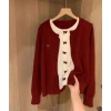 Áo cardigan len hai lớp nữ thu đông, khoá nơ cao cấp, giảm giá 49.500đ QC TD123 7