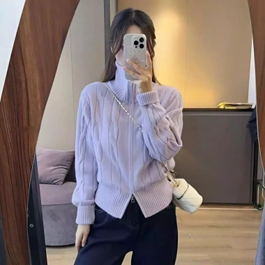 Áo cardigan len ngắn HM SP406 mềm mịn, khóa kéo hottrend, giao Tết, QCCC Loại 1