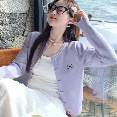 Áo cardigan nữ cotton mềm mại co giãn b03, thun mỏng cài cúc nơ xinh xắn – Giảm còn 115k 6