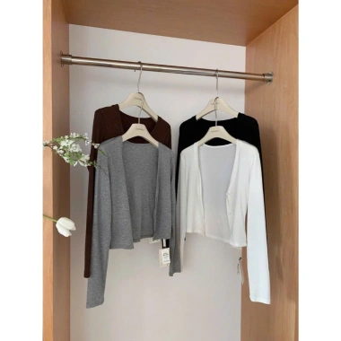 Áo cardigan nữ cotton mềm mại co giãn b03, thun mỏng cài cúc nơ xinh xắn – Giảm còn 115k 8