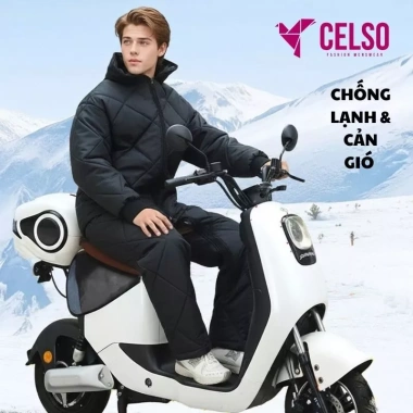 Áo chắn gió CELSO KP170 2 kiểu dáng với áo choàng & bộ liền thân, giữ ấm, chống mưa, phượt mùa đông, giảm giá 399k