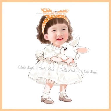 Áo chibi bé gái thiết kế miễn phí, duyệt mẫu trước khi in, chỉ 45.000đ