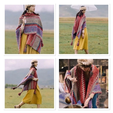 Áo choàng len thổ cẩm nữ mùa thu đông phong cách boho dân tộc cổ điển - 176.700₫ 8 Áo choàng len thổ cẩm nữ mùa thu đông phong cách boho dân tộc cổ điển - 176.700₫ 8