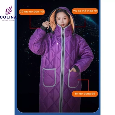 Áo choàng lót nỉ COLINA KP160 chống gió, giữ nhiệt, măng tô, chống nước xe máy - 399.000₫ 2 Áo choàng lót nỉ COLINA KP160 chống gió, giữ nhiệt, măng tô, chống nước xe máy - 399.000₫ 2