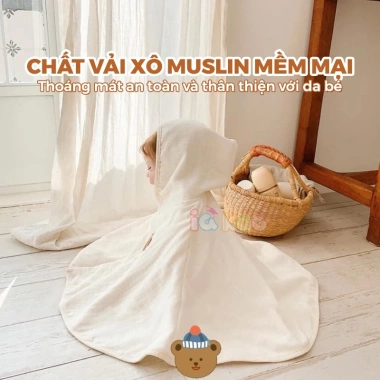 Áo Choàng SKULD Chống Nắng Gió Vải Mềm Mại Kính Bụi Cúc Bấm Bé 0-3 95.000đ