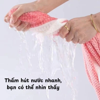 Áo choàng tắm nữ Coral Velvet thấm hút nhanh, khô, khăn buộc dây mềm mại 63.000₫