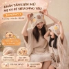 Áo choàng tắm trùm đầu Capybara chất liệu san hô, thấm nước nhanh cho người lớn và trẻ em – Giá 209.000đ 4