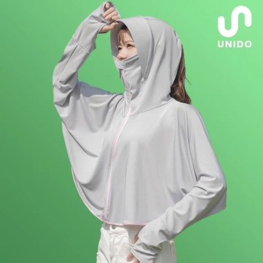 Áo chống nắng 2 trong 1 có mũ rộng vành - Vải lụa lạnh UNIDO A01, chống UV, siêu mát, giá chỉ 139k 10