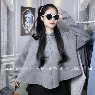 Áo chống nắng cánh dơi nữ cotton cao cấp, mũ vành rộng, khóa kéo, kín mặt UV >98% – Giá 169k
