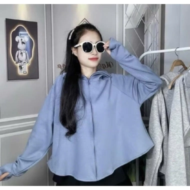 Áo chống nắng dáng ngắn mũ cánh dơi co giãn 4 chiều mềm mịn, mát - chỉ 90.500₫