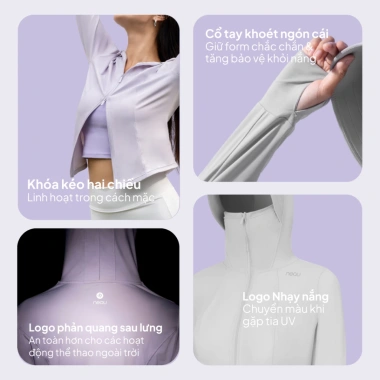 Áo chống nắng NEAU Slims Linea Hood UV >99% Dáng ngắn ôm body Khóa kéo 2 chiều Logo phản quang SF501 - Giá 899.000đ 8 Áo chống nắng NEAU Slims Linea Hood UV >99% Dáng ngắn ôm body Khóa kéo 2 chiều Logo phản quang SF501 - Giá 899.000đ 8