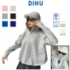 Áo chống nắng nữ cánh dơi DIHU chất UMI croptop, khoác ngoài, mũ rộng che mặt, bảo vệ UV, chỉ 159k