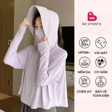 Áo chống nắng nữ cánh dơi lụa băng mát UPF99+ có mũ và khẩu trang liền 189k