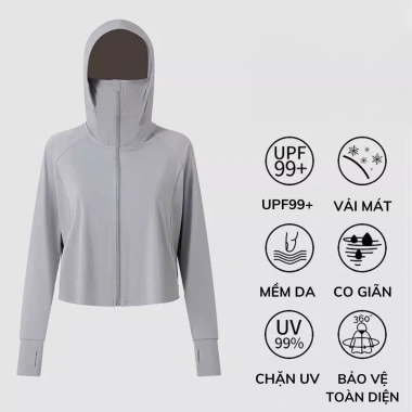 Áo chống nắng nữ cánh dơi lụa băng mát UPF99+ có mũ và khẩu trang liền 189k 9 Áo chống nắng nữ cánh dơi lụa băng mát UPF99+ có mũ và khẩu trang liền 189k 9
