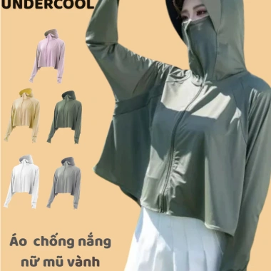 Áo Chống Nắng Nữ Dáng Lửng Xòe Mũ Vành UNDERCOOL Thun Lạnh, Thoáng Mát, Chống UV ACN02 - Giá 180k 3 Áo Chống Nắng Nữ Dáng Lửng Xòe Mũ Vành UNDERCOOL Thun Lạnh, Thoáng Mát, Chống UV ACN02 - Giá 180k 3