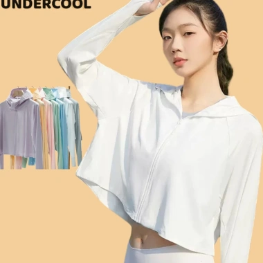 Áo Chống Nắng Nữ Dáng Lửng Xòe Mũ Vành UNDERCOOL Thun Lạnh, Thoáng Mát, Chống UV ACN02 - Giá 180k 5 Áo Chống Nắng Nữ Dáng Lửng Xòe Mũ Vành UNDERCOOL Thun Lạnh, Thoáng Mát, Chống UV ACN02 - Giá 180k 5