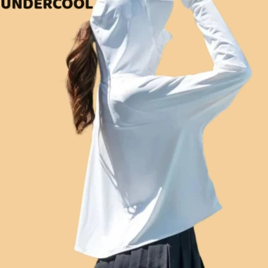 Áo Chống Nắng Nữ Dáng Lửng Xòe Mũ Vành UNDERCOOL Thun Lạnh, Thoáng Mát, Chống UV ACN02 - Giá 180k