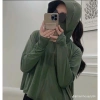 Áo chống nắng nữ dáng ngắn polyester co dãn 4 chiều cánh dơi, mũ lưỡi trai to, 3 size 40-70kg, chỉ 99.000₫ 5