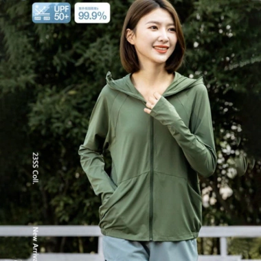 Áo chống nắng nữ mũ cứng rộng vành UPF 50+ chất su lạnh siêu mát thoáng khí - 109k