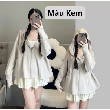 Áo chống nắng nữ xòe chất umi co giãn siêu mát, cản UV, túi ngang 110k