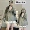 Áo chống nắng nữ xòe chất umi co giãn siêu mát, cản UV, túi ngang 110k 4