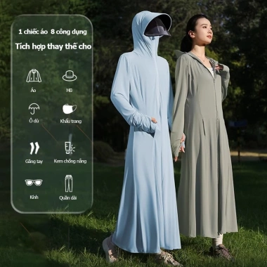Áo chống nắng toàn thân KNOTE UV 99% siêu thoáng mát vải lụa, băng hàng cao cấp fresize 40‑70kg - Giá 259.000₫