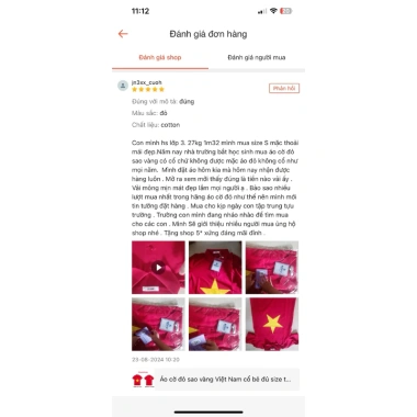 Áo cờ đỏ sao vàng Việt Nam cổ bẻ size 8-120kg cotton 100% co giãn 4 chiều giảm giá 109.000đ 9 Áo cờ đỏ sao vàng Việt Nam cổ bẻ size 8-120kg cotton 100% co giãn 4 chiều giảm giá 109.000đ 9