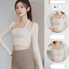 Áo croptop dài tay yoga nữ thun lạnh co giãn bigsize CROP13 - ôm body, giảm giá 2