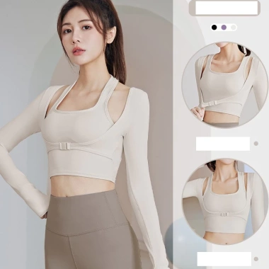 Áo croptop dài tay yoga nữ thun lạnh co giãn bigsize CROP13 - ôm body, giảm giá 2