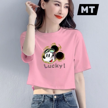 Áo Croptop Nữ Thun Tay Ngắn Form Rộng Cổ Tròn Cotton Cao Cấp - Giá chỉ 45.000