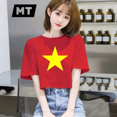 Áo Croptop Nữ Thun Tay Ngắn Form Rộng Cổ Tròn Cotton Cao Cấp - Giá chỉ 45.000