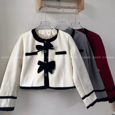 Áo dạ nữ A.564 croptop cổ tròn dài tay 2 nơ ngực tiểu thư - 213k 9 Áo dạ nữ A.564 croptop cổ tròn dài tay 2 nơ ngực tiểu thư - 213k 9