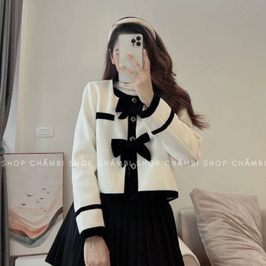Áo dạ nữ A.564 croptop cổ tròn dài tay 2 nơ ngực tiểu thư - 213k 10 Áo dạ nữ A.564 croptop cổ tròn dài tay 2 nơ ngực tiểu thư - 213k 10