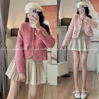 Áo dạ nữ A.663 dáng ngắn tay dài 2 túi, basic dễ phối - giảm giá 245k - Chấm Bi