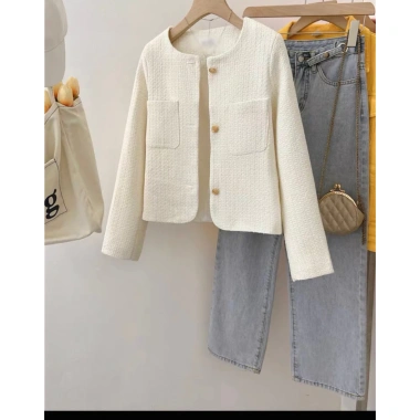 Áo dạ tweed 2 lớp 2 túi ngực - Sang trọng, ấm áp, giảm giá 21% chỉ 195.000 VND 3