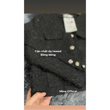 Áo Dạ Tweed Bling Bling Nữ Cao Cấp - Sẵn Ship, Giá ưu đãi 265k