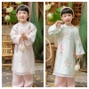 Áo dài bé gái dáng suông nhẹ 2 màu vải tơ thêu hoa cao cấp - Tết 2.026 giảm giá 270k VNĐ