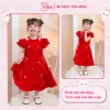 Áo Dài Bé Gái Màu Đỏ Công Chúa Hiện Đại Thêu Hoa Nhí - Vibé OH23 Giá 304.000₫ 3