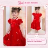 Áo Dài Bé Gái Màu Đỏ Công Chúa Hiện Đại Thêu Hoa Nhí - Vibé OH23 Giá 304.000₫ 4