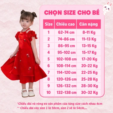 Áo Dài Bé Gái Màu Đỏ Công Chúa Hiện Đại Thêu Hoa Nhí - Vibé OH23 Giá 304.000₫