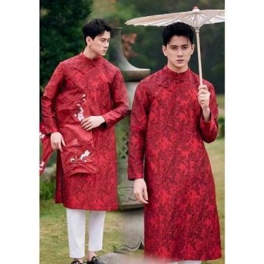 Áo dài bố & bé trai Tết 2.026 vải gấm cao cấp - Nhà Cam C25.612 giá ưu đãi 259k 6