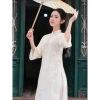 Áo dài cách tân 4 tà suông voan tơ thêu họa tiết tay lỡ loe đẹp – Set Tết 2.025 giảm giá, chỉ 356.400₫